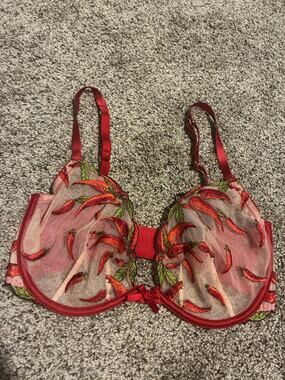 Victoria’s Secret bra very sexy low cut Demi 32DDD red pepper design